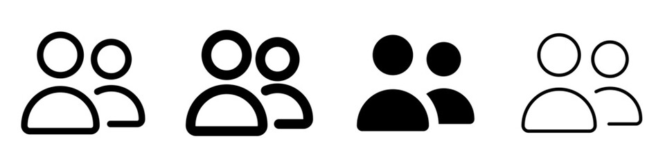 Users icons set, people, group, team, user, about us, members, who we are, staff, participant, roles, end user, three people, men
