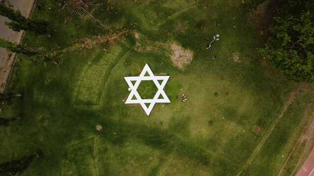 Top view, general plan of the Star of David on the square