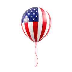 USA style red blue helium balloon. Birthday balloon flying for party and celebrations. Isolated on white background. Generative AI