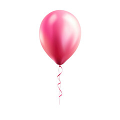 pink helium balloon. Birthday balloon flying for party and celebrations. Isolated on white background. Generative AI. - 738931118