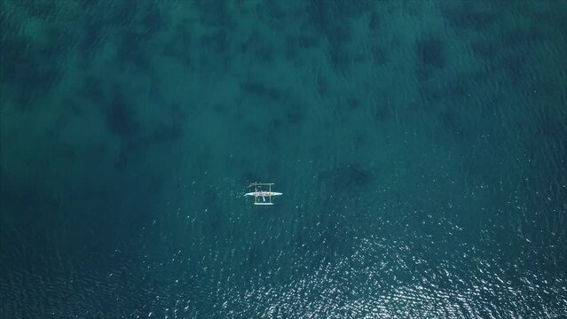 Aerial view of local fishing boat in leyte / Philippines