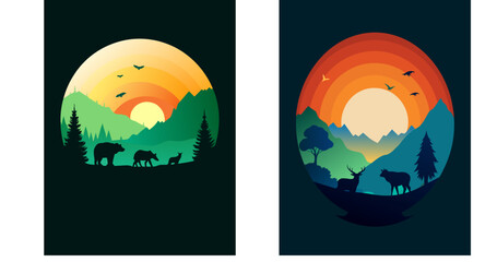 Naklejka premium World Wildlife Day. Vector flat illustration 