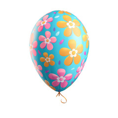Easter egg helium balloon. Birthday balloon flying for party and celebrations. Isolated on white background. Generative AI