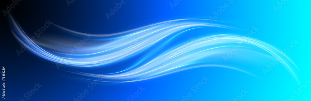 Aufkleber soft blue curved lines of fresh smell. 3d vector glossy waves. waves showing a stream of clean fresh