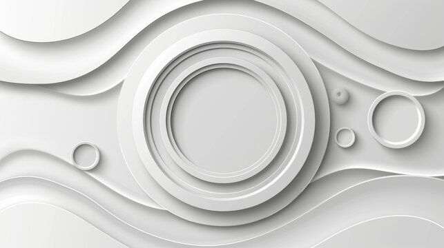 Futuristic 3d paper circle with circuit board on hi tech digital communication background.