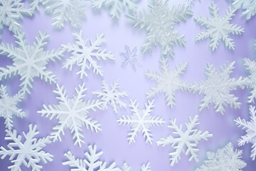 Snowflake background. Christmas. Generative AI.