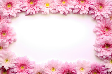 Obraz na płótnie Canvas Frame from pink flower isolated on white background. Generative AI