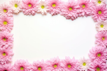 Fototapeta na wymiar Frame from pink flower isolated on white background. Generative AI