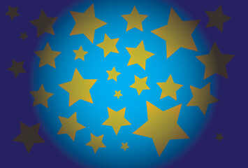childish and cartoon blue background with stars