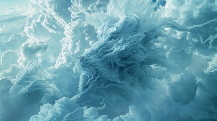 Ordinary clouds evolve into mythical creatures, merging familiar sky scenes with imaginative, legendary figures.
