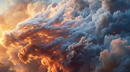 Typical clouds unfold into mythical creatures, creating a captivating spectacle of the mundane sky transformed into a realm of legends.
