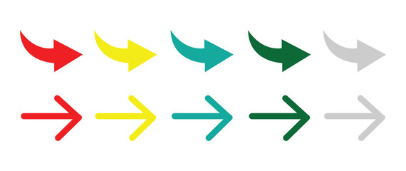 Arrow set icon. Colorful arrow symbols. Arrow isolated vector graphic elements. Vector illustration. Eps file 403.