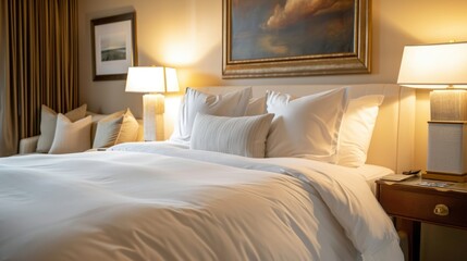 Cozy Hotel Room with Warm Lighting