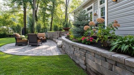 Lush Garden Patio with Seating Area