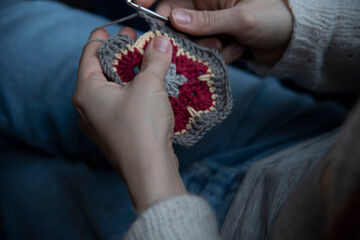 hands of a person with Crochet