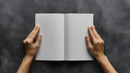 person holding a blank book