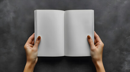 person holding a blank book - Powered by Adobe