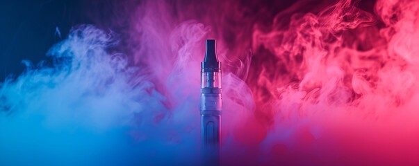 Abstract Colorful Vape. Electronic Cigarette With Smoke