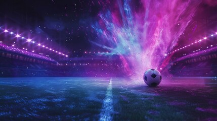 Soccer Ball on Top of a Field