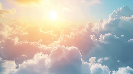 Sky Cloud Sun Light Overlays Natural Digital Background, sun rays, and clouds. - obrazy, fototapety, plakaty