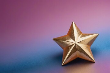 Obraz premium Chic Aesthetic: Gold Star Accent on Soft Diffuse Pink and Blue Background