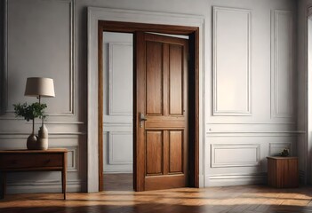 room with wooden door