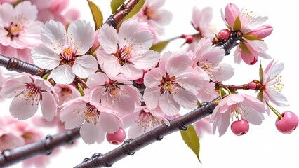 serene and picturesque beauty of cherry blossoms, known as sakura, a symbol of spring and renewal