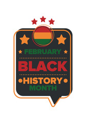 Black History Month. African American History. Celebrated annual. In February in United States and Canada. In October in Great Britain. Poster, card, banner, background. Vector illustration