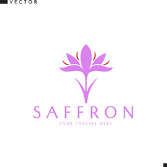 Saffron logo. Purple flower