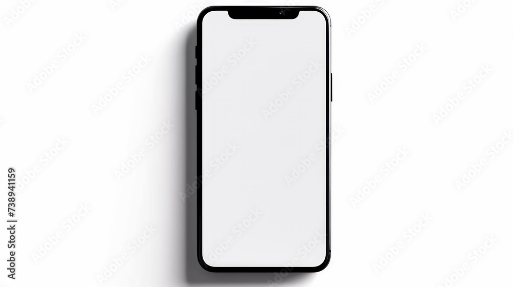 Fototapete a male hand holds a smartphone mockup with a white screen, offering ample space for customizable tex