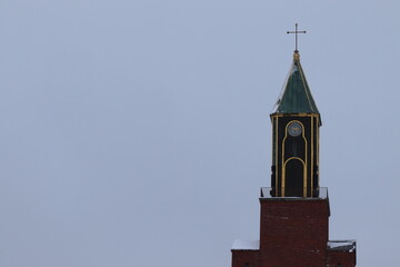church steeple and clock tower