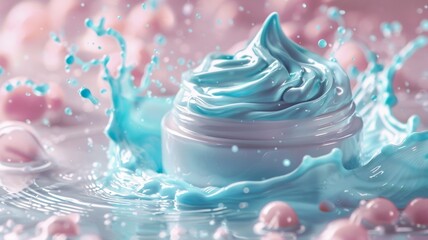 Whipped Cream Texture in Blue Container