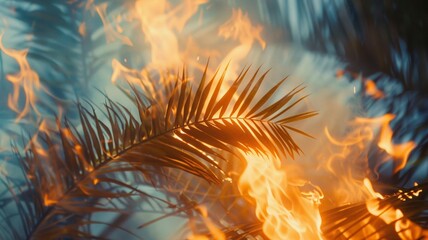 Burning Palm Leaves