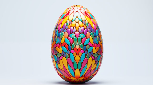  A vibrant geometric Easter egg mosaic, radiating with joyful colors and intricate patterns