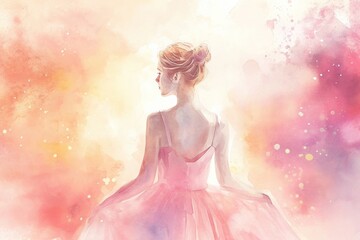 a painting of a ballerina in a pink tutu