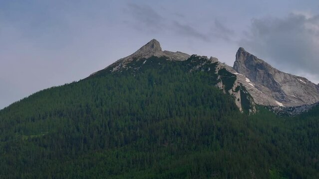 Mountain picks around Hintersee lake, Ramsau, Berchtesgadener Land, Bavaria, Germany