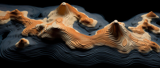 A colorful topographic map displays diverse landscapes, representing geographical variations.