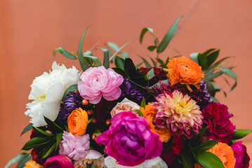 A bouquet is a collection of flowers in a creative arrangement, used widely in weddings, the symbolism depends on the types of flowers used and culture. Wedding bouquet 