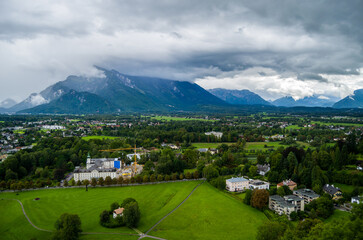 Fototapeta premium View of mountains from Salzburg, Austria