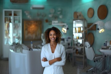 Black dentist inside your dental clinic