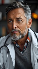 Obraz premium Portrait of a doctor talking to a patient in his office