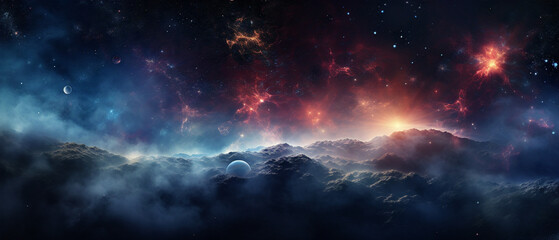 An artistic portrayal of the vastness and beauty of the cosmos, showcasing galaxies and celestial wonders.