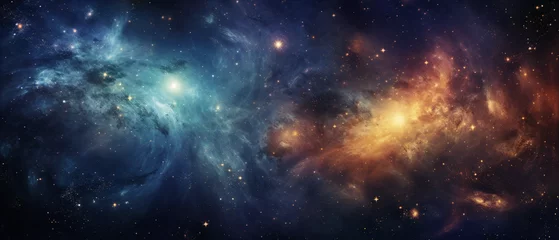 Foto op Canvas A stunningly beautiful depiction of the universe, showcasing cosmic wonders and distant galaxies. © Szalai