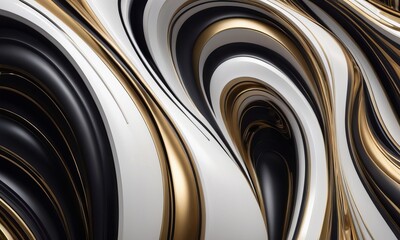 a black and gold abstract painting wallpaper with white and black swirl_10