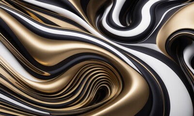 a black and gold abstract painting wallpaper with white and black swirl_7