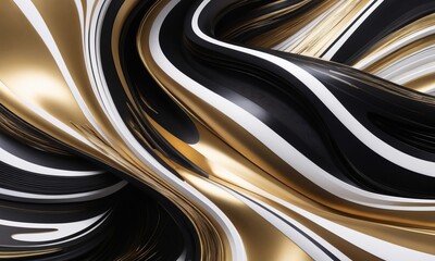 a black and gold abstract painting wallpaper with white and black swirl_4