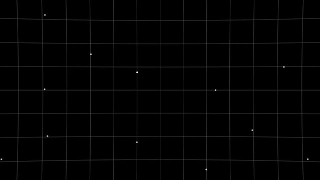 Data Matrix Simulation: This motion graphic features a digital line and grid technology with a futuristic HUD screen on a black background, representing an abstract concept.