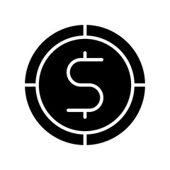 Coin icon, coins, dollars, dollar symbol, currency, money, bank, business and finance