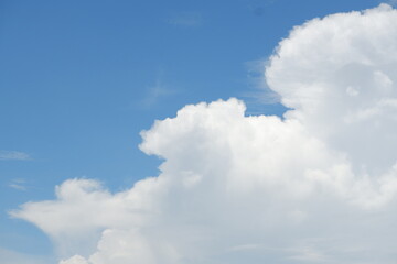 Naklejka na ściany i meble blue sky with cloud. natural background with copy space.