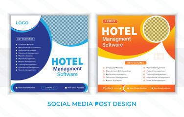 Modern social media post design template whit 2 design